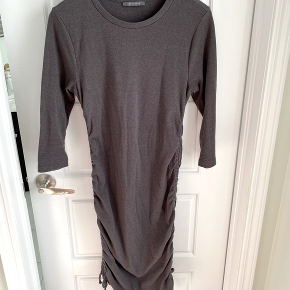3/4 Sleeve Sweater Dress with Side Ruching - Picture 3 of 8